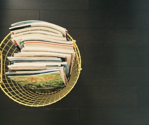 magazines in a basket