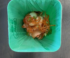 Composting bucket with food scraps