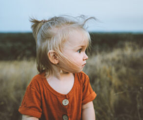 Kid in field